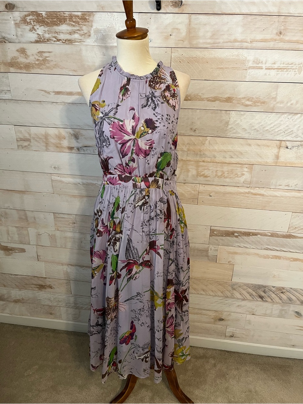 NWOT Anthropologie size 6 Hermia midi dress in lilac floral - Picture 4 of 11